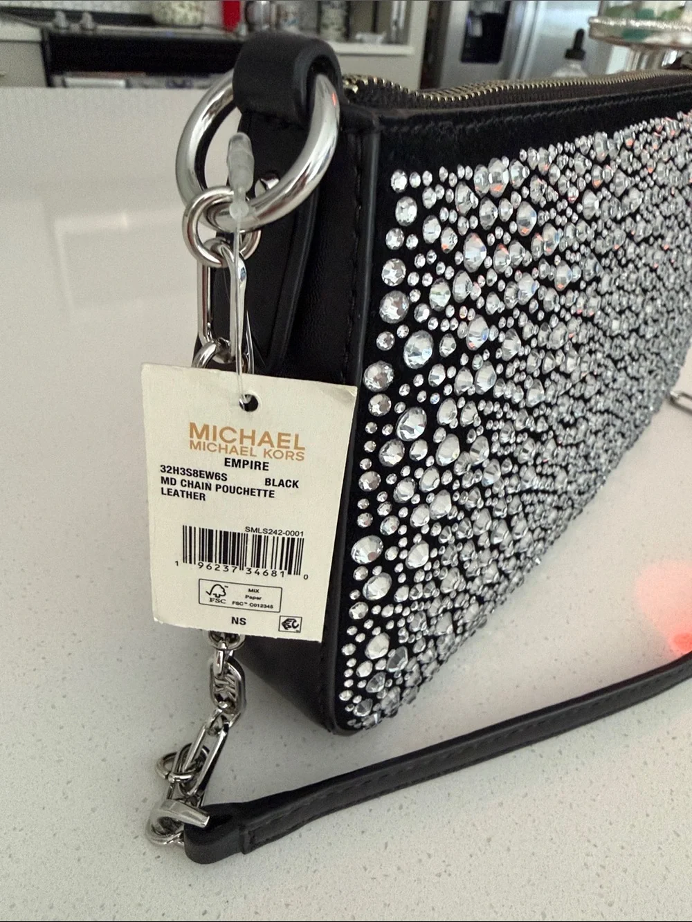 NWT Michael Kors Empire Rhinestone Shoulder Bag